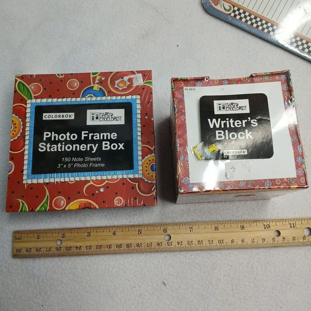9 Piece Lot of Mary Engelbreit Stationery Box Block Notepads Y2k Vintage #2